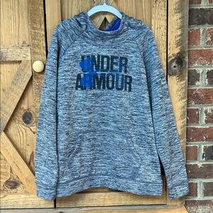 Kids Under Armour Gray and Blue ColdGear Hoodie youth Large like new.